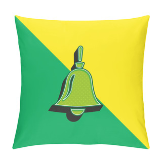Personality  Bell Green And Yellow Modern 3d Vector Icon Logo Pillow Covers