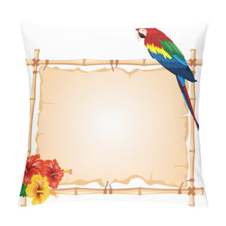 Personality  Parrot And Bamboo Frame Pillow Covers