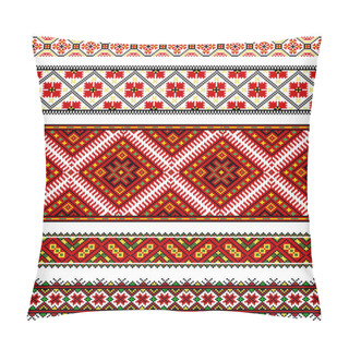 Personality  Vector Illustrations Of Ukrainian Embroidery Ornaments, Patterns, Frames And Borders. Pillow Covers
