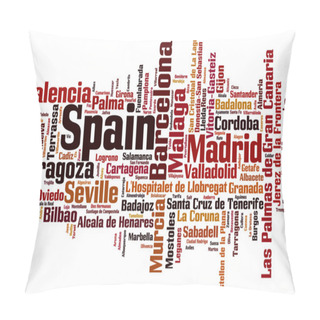 Personality  Cities In Spain Word Cloud Pillow Covers