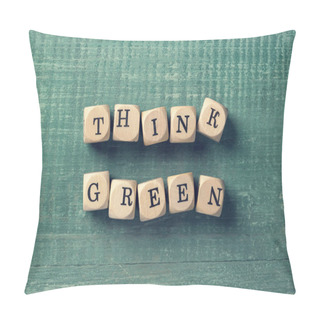Personality  Letter Cubes With Word Think Green Pillow Covers