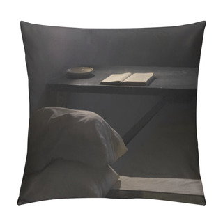 Personality  St.Petersburg, Russia - March 18, 2021: A Table By The Bed In A Solitary Cell In The Trubetskoy Bastion Prison Of The Peter And Paul Fortress. Pillow Covers