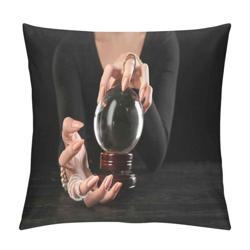Personality  Fortune Teller With Crystal Ball At Table Pillow Covers