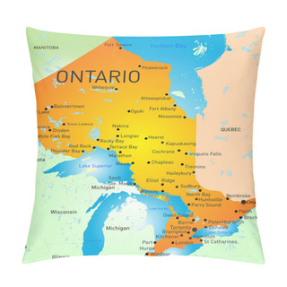 Personality  Ontario Province Map Pillow Covers