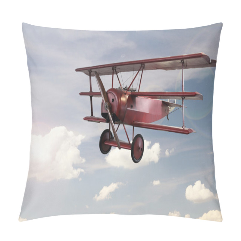 Personality  retro plane flying on sky pillow covers