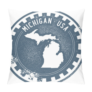 Personality  Vintage Michigan USA State Stamp Pillow Covers