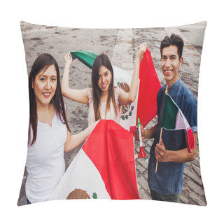 Personality  Mexican Guys Cheering Viva Mexico On Independence Day In Mexico City Pillow Covers