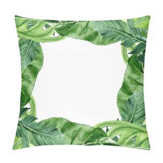 Personality  Exotic Tropical Hawaiian Palm Tree Leaves Isolated On White. Watercolor Background Illustration Set. Frame Ornament With Copy Space. Pillow Covers