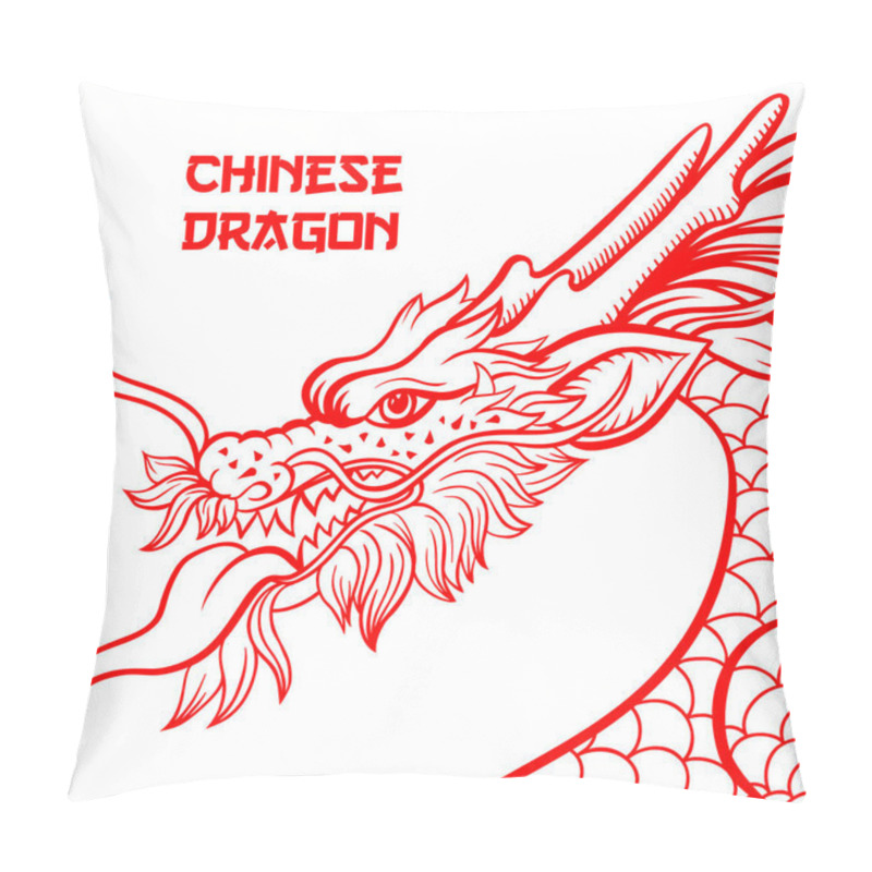 Personality  Chinese dragon hand drawn contour drawing pillow covers