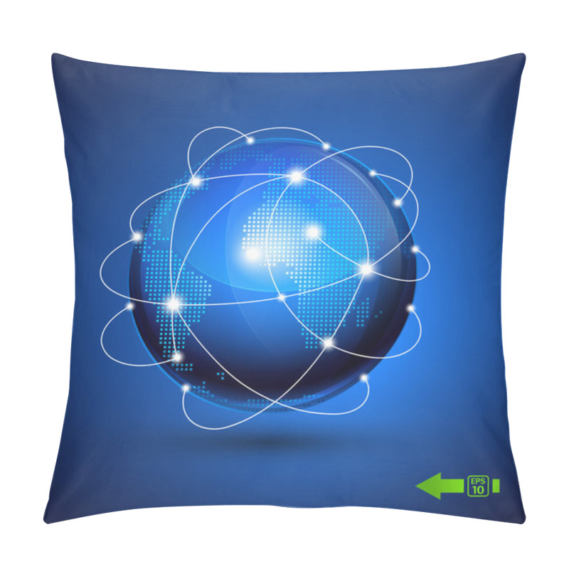 Personality  World Globe, Network Icon. Pillow Covers