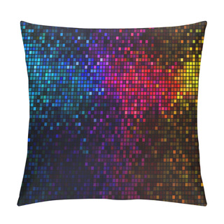 Personality  Multicolor Abstract Lights Disco Background. Square Pixel Mosaic Pillow Covers