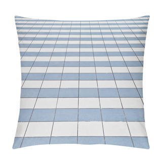 Personality  White And Blue Tile Floor Pillow Covers