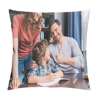 Personality  Parents Helping Son With Homework Pillow Covers