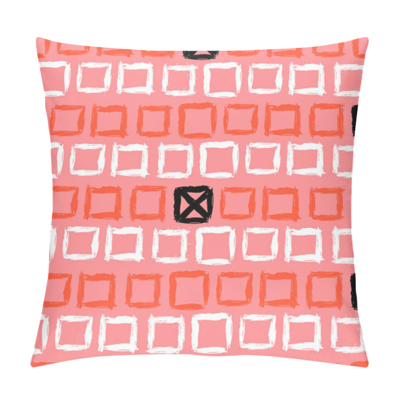 Personality  Geometric pattern with small hand painted squares pillow covers