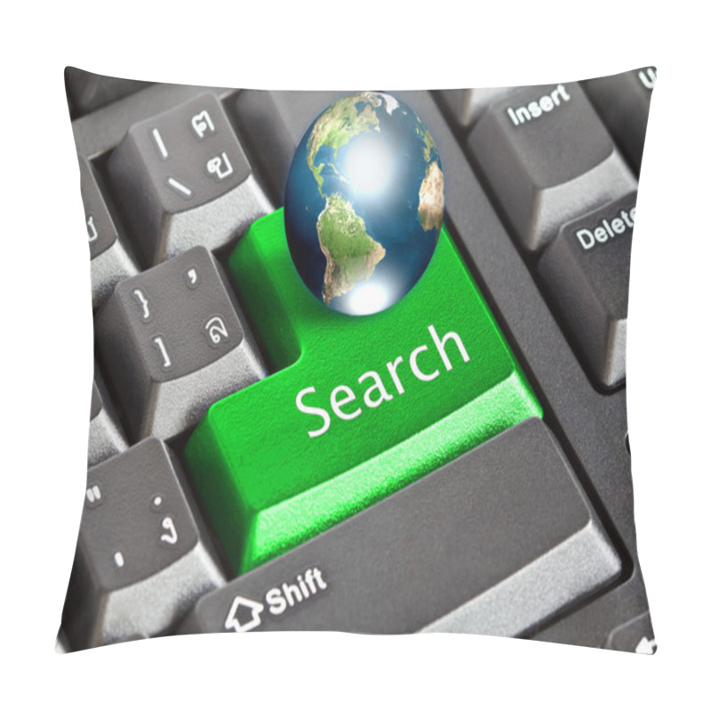 Personality  Globe And Keyboard (Elements Of This Image Furnished By NASA) Pillow Covers