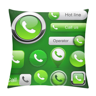Personality  Phone High-detailed Web Button Collection. Pillow Covers