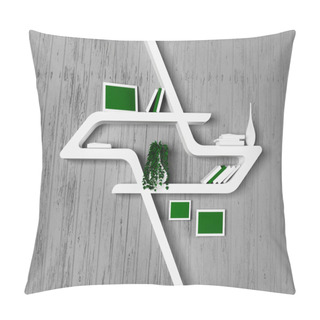 Personality  Shelf With Different Things Pillow Covers