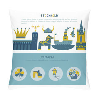 Personality  Stockholm Icon Set Pillow Covers