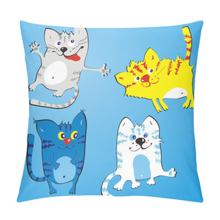 Personality  Four Amusing Cats Pillow Covers