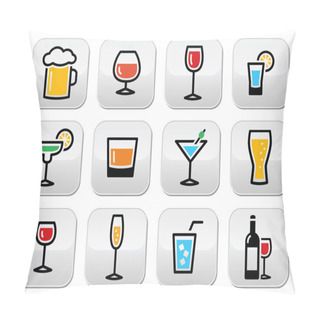Personality  Drink Colorful Alcohol Beverage Buttons Set Pillow Covers