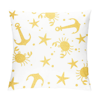 Personality  Gold Foil. Beautiful Sea Pattern. Pillow Covers
