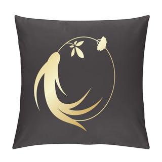 Personality  Red Korean Or Chinese Ginseng Root Illustration. Pillow Covers