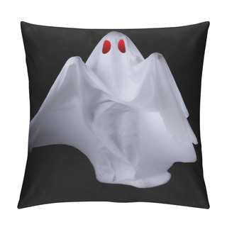 Personality  Scary White Ghost At Red Eye On A Black Background For Halloween Concept Pillow Covers
