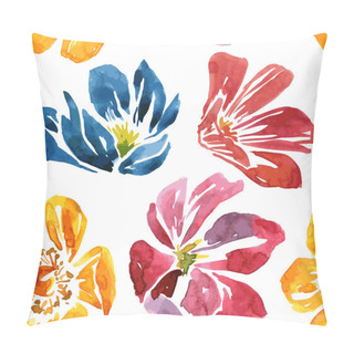 Personality  Seamless Pattern With Watercolor Drawing Flower Pillow Covers