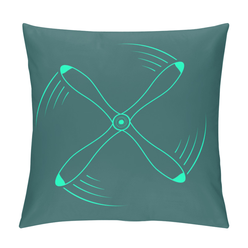 Personality  Vector Illustration. Icon Rotating Propeller. Symbol Quadrocopte Pillow Covers