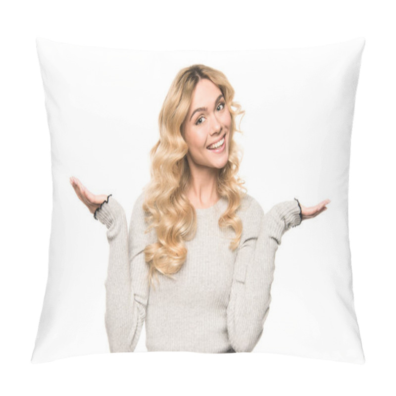Personality  beautiful happy woman pillow covers