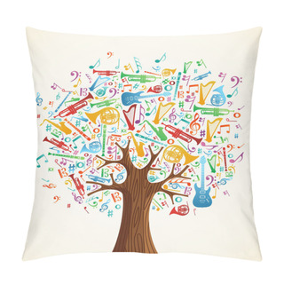 Personality  Abstract Musical Tree Made With Instruments Pillow Covers
