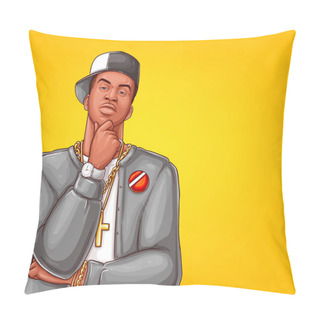 Personality  Vector Pop Art Rap, Hip-hop Male Character Pillow Covers