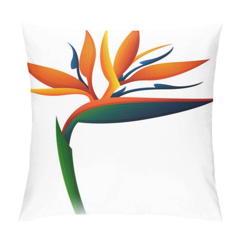 Personality  Bird of paradise flower on white background pillow covers