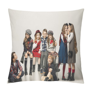 Personality  The Group Of Beautiful Girls And Boys On A Pastel Background Pillow Covers