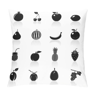 Personality  Fruits And Berries, Vector Icons Set Pillow Covers