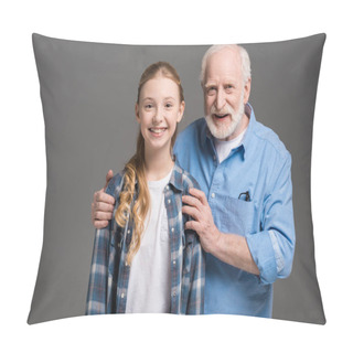 Personality  Grandfather And Granddaughter Hugging Pillow Covers
