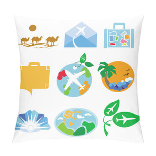 Personality  Collection Of Vector Logos For Travel Agencies Pillow Covers