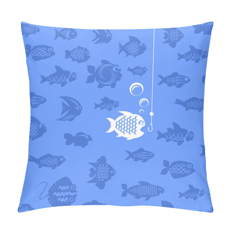 Personality  Fishing Illustration Pillow Covers