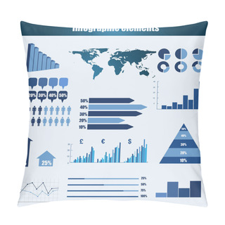 Personality  Business Infographic Elements Vector Illustration Pillow Covers