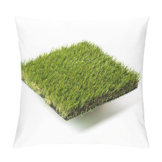 Personality  Section Of Artificial Turf Grass Isolated On White Background Pillow Covers