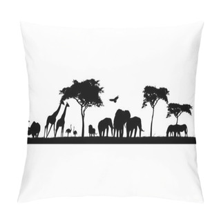 Personality  Beauty Silhouette Of Safari Animal Wildlife Pillow Covers