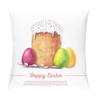 Personality  Watercolor Easter Cake Pillow Covers