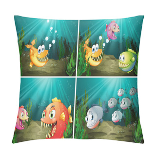 Personality  Fish Swimming Under The Ocean Pillow Covers