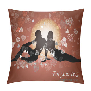 Personality  Valentine's Background With Couple In Love. Pillow Covers