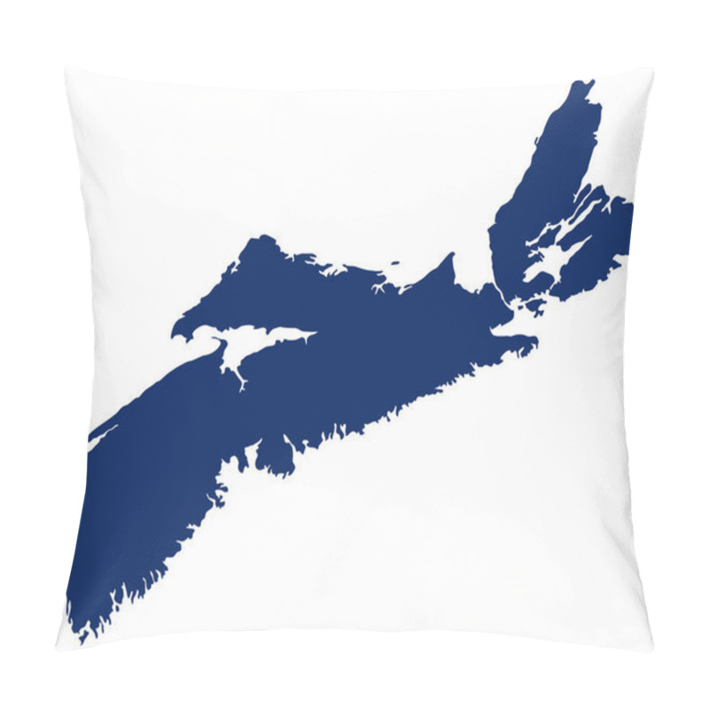 Personality  Map Of Nova Scotia In Blue Colour Pillow Covers