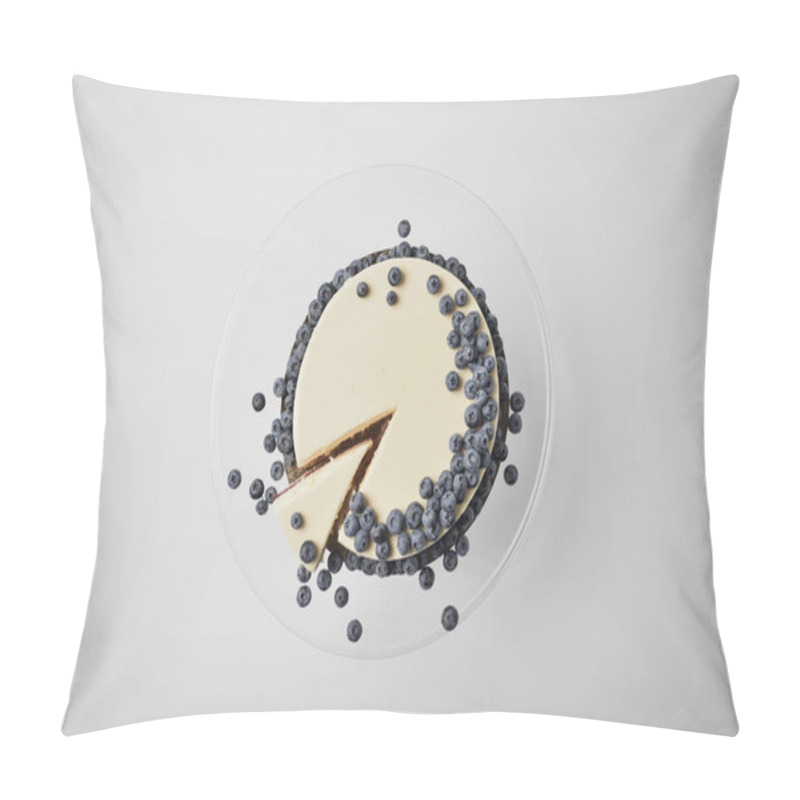 Personality  sliced cheesecake with blueberries pillow covers