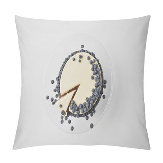 Personality  Sliced Cheesecake With Blueberries Pillow Covers