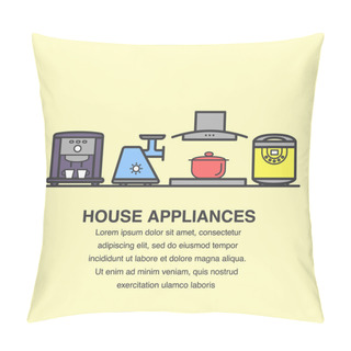 Personality  Kitchen Appliances Banner Design  Pillow Covers