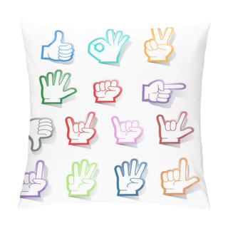 Personality  Hand Sign Sticker Collection Pillow Covers