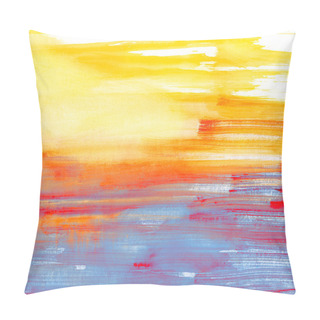 Personality  Blue And Orange Watercolor Background Pillow Covers